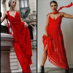 1. For love & lemons red dress rose size s